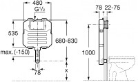 JIKA BASIC TANK SYSTEM COMPACT podomítkový modul pro samostatně stojící klozety   H8946500000001